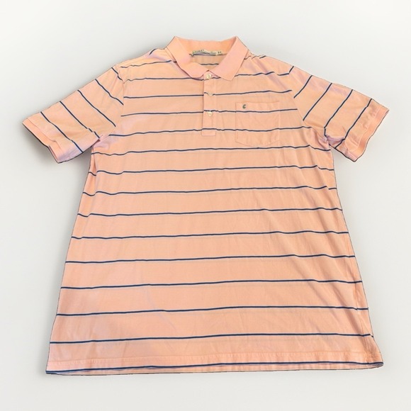 Criquet Other - Criquet Polo Shirt Pima Soft Men's XL  Pink Striped Lightweight Pocket 4‎ Button